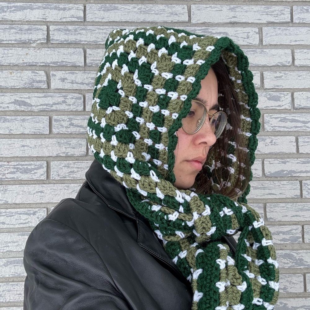 Crochet Granny Square Hooded Scarf
Sophie Scarf